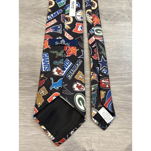 Vintage 1994‎ NFL Mens Necktie Football Team Logos Steelers Raiders Colts Browns - Picture 3 of 5